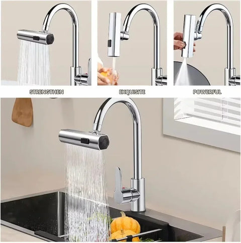 Three Level Waterfall Universal Faucet Extension Device