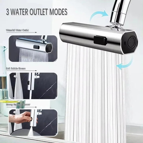 Three Level Waterfall Universal Faucet Extension Device
